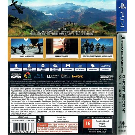 Tom Clancys Ghost Recon Wildlands Ps4 (Seminovo) (Jogo Mídia Física ...