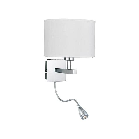 Searchlight Lighting 3550cc Chrome Switched Wall Light With A Fabric Shade Lighting From The