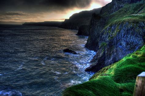 The wallpaper of amazing coastline of Ballintoy in Northern Ireland ...