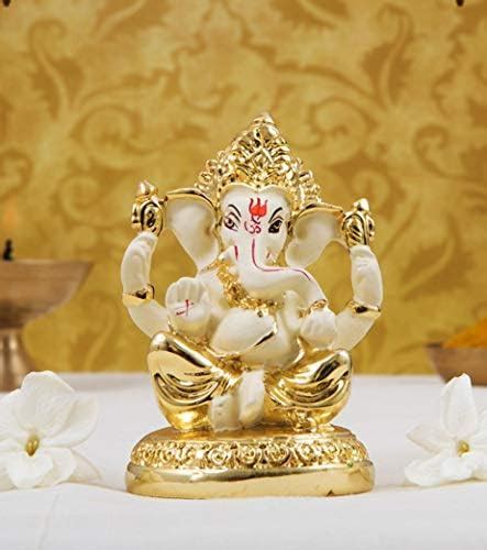 Buy Gold Art India Gaddi Ganesha Orange Terracotta Online At Low