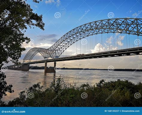 Memphis Bridge Over Mississippi River Editorial Photography Image Of