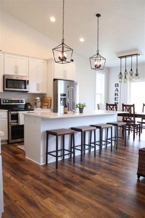 Modern Farmhouse Kitchen Rustic Flooring Reclaimed Look Laminate Wood