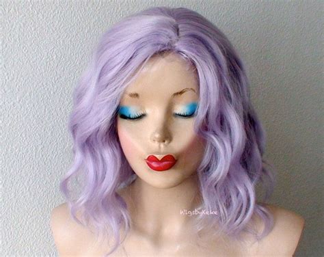 Pastel Lavender Grey Wig 16 Wavy Hair Wig Mother Of Etsy Pastel Wig Grey Hair Wig