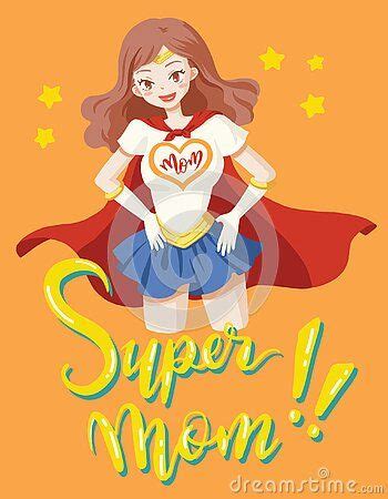 Supermom Digital Hand Painted Vector Illustration Designed Mother S Day