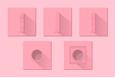 Premium Vector Pink Condoms Flat Icons Set Medical Care Vector