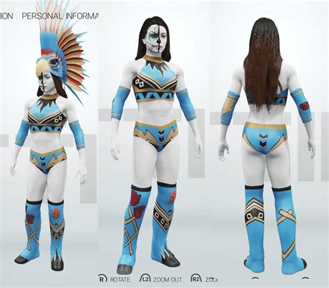 Thunder Rosa attire. Available on ps4. tags are travisa, AEW, Thunder