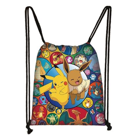 Sac à Cordon Pokémon Pikachu et Évoli Boutique Pokemon