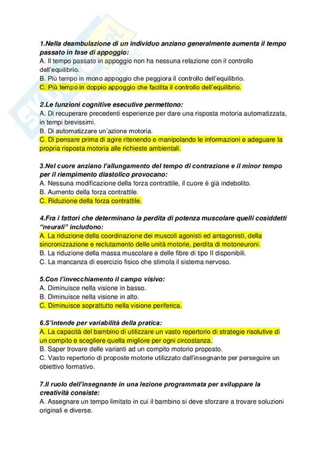 Domande E Risposte Attivit Motoria Per L Et Evolutiva E Per Gli Anziani