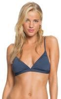 Roxy Solid Beach Classics Fixed Triangle Bikini Top Mood Indigo For