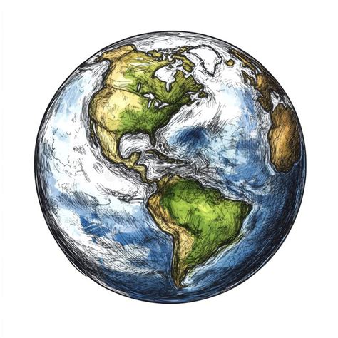 colorful hand drawn illustration  planet earth  continents