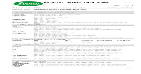 Material Safety Data Sheet · Material Safety Data Sheet Of4 Balance 4 First Aid Measures