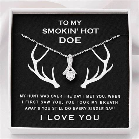 Wife Necklace To My Smokin Hot Doe Necklace Gift For Future Wife Fiance Girlfriend Deer
