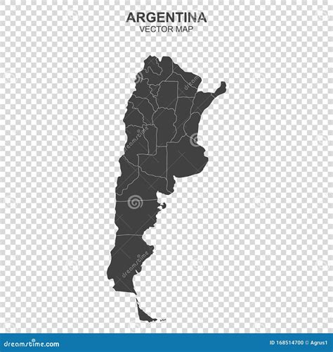 Political Map Of Argentina Isolated On Transparent Background Vector