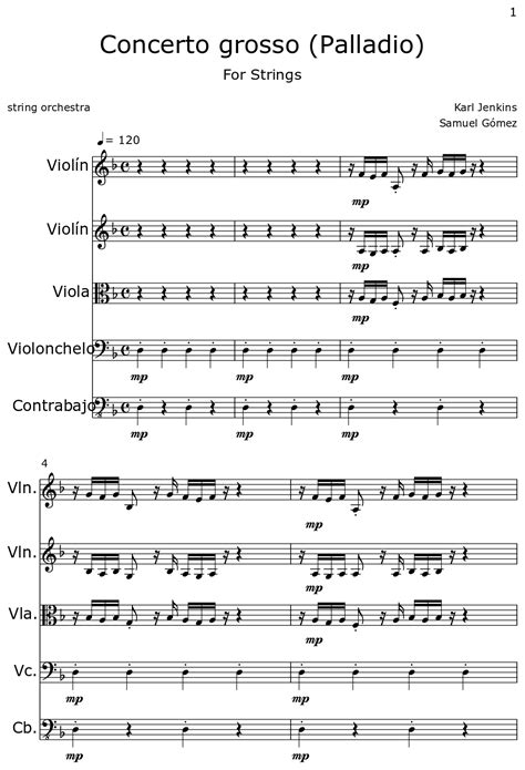 Concerto Grosso Palladio Sheet Music For Violin Viola Cello