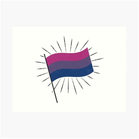 Retro Bi Pride Flag Art Print By Lavenderhearts Redbubble