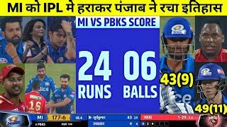 Mumbai Indians Vs Punjab Kings Match Highlights MI Vs PBKS Match Full