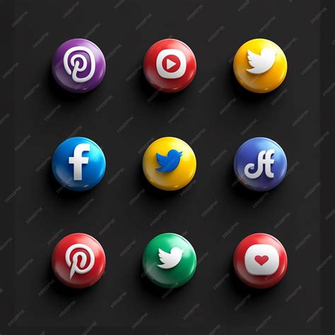 Colorful social media logo and social media icons with solid plain