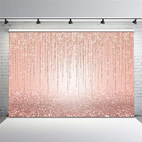 Avezano 7x5ft Rose Gold Bokeh Backdrop Glitter Rose Gold Sweet Sixteen Birthday Party Background