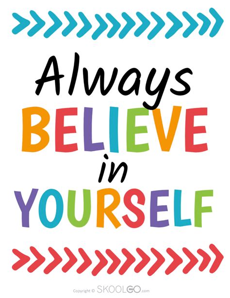 Always Believe In Yourself Free Classroom Poster SKOOLGO