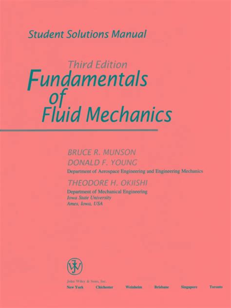 Fundamentals of Fluid Mechanics, Student Solution Manual - Munson | PDF