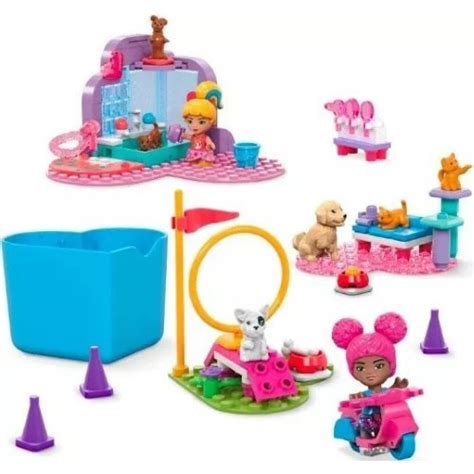 MEGA Bloks Barbie Color Reveal Trainn Wash Pets Building Set HHP89