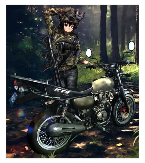 Biker Girl in Camo [Original] : r/AnimeBikerBabes