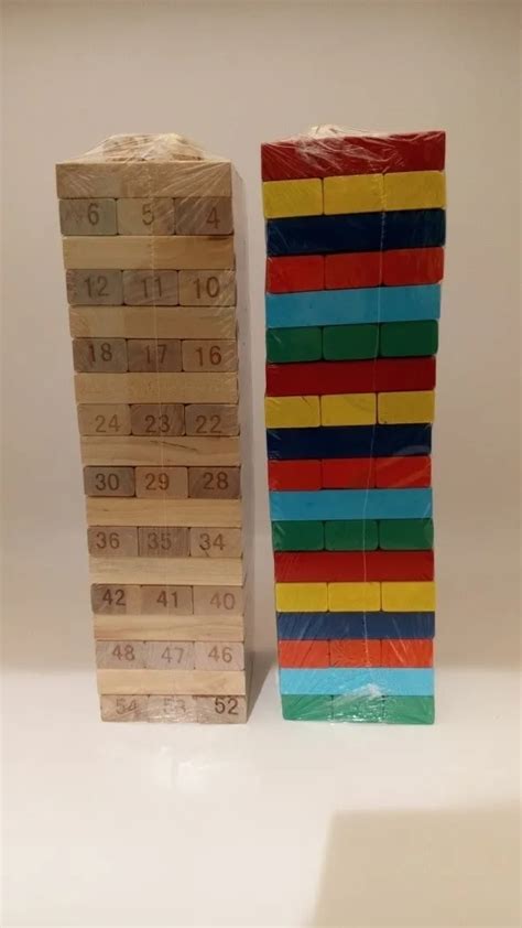 Jenga De Madera 54 Unidades Con Números Mercado Libre