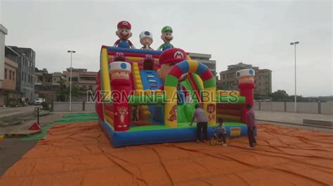 Super Mario Cartoon Character Inflatable Playground Bounce Dry Slide