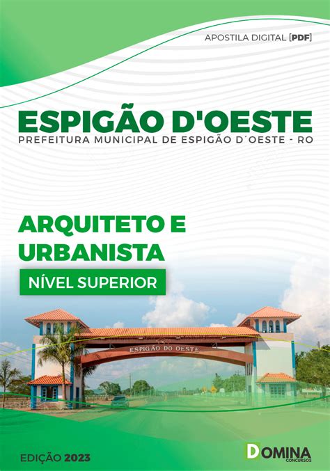 Apostila Pref Espigão Doeste RO 2023 Arquiteto Urbanismo