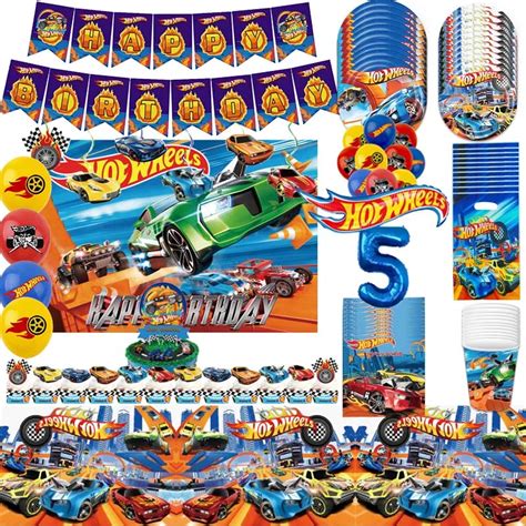 Decoraci N De Fiesta De Cumplea Os Hot Wheels Pancarta De Globo Decoraci N De Pastel