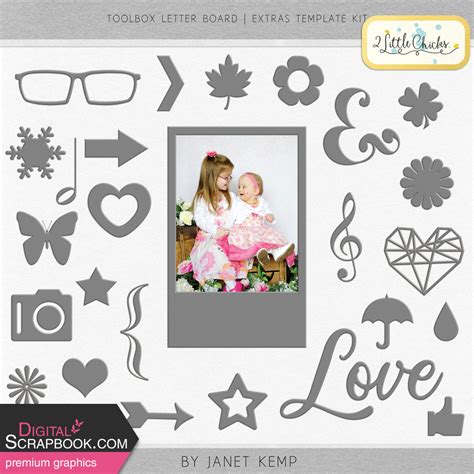 Toolbox Letter Board Extras Template Kit By Janet Kemp Graphics Kit