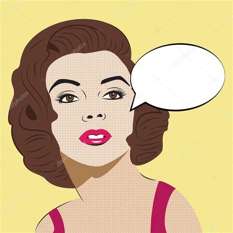 Pop Art Woman With Comic Speech Bubble — Stock Vector © Pexfex345