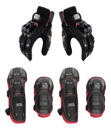 Rodilleras Coderas Moto Juego Completo Guantes Proteccion Cuotas