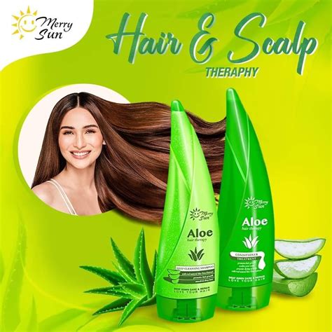 Merry Sun Aloe Hair Therapy Shampoo And Conditioner Hair Grower Hair Loss Hair Problem Shopee