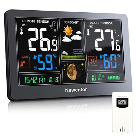 Newentor Weather Station Wireless Indoor Outdoor Thermometer In