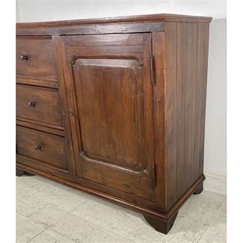 Antica Credenza Dispensa Rustica Legno Abete Originale Madia Epoca