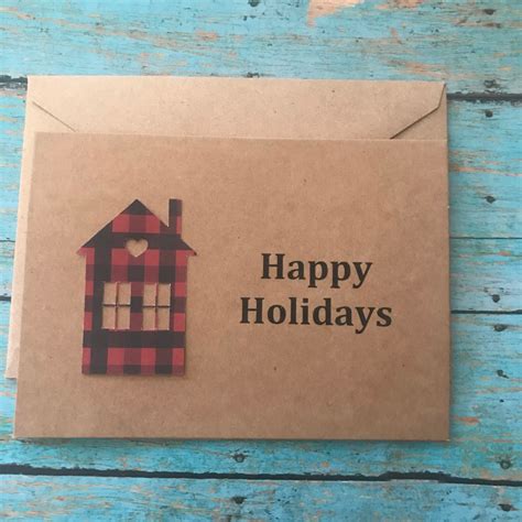 Happy Holidays House Card Home Card Stationery Real Estate Etsy