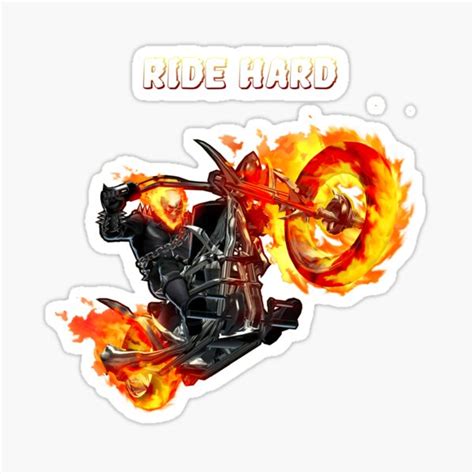 Ghost Rider Ride Hard Sticker For Sale By Timanator3000 Redbubble