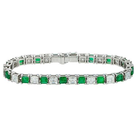 Cartier Emerald Cut Diamond Platinum Line Bracelet At Stdibs Cartier