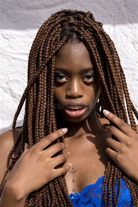 Natural Elegance Nigerian Beauty S Lingerie Pose Amidst Outdoor Splendor Stock Image Image Of