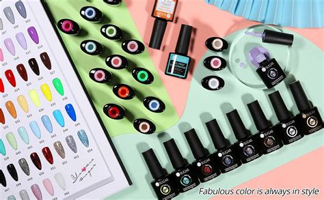 UR SUGAR UV Nagellack Set 60 Stück Gel Nagellack Set mit 6 Peices Top