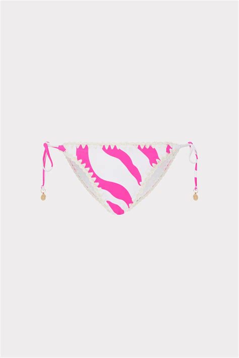 Buy MILLY CABANA Zebra Bikini Bottom Milly Pink Ecru At Off Editorialist