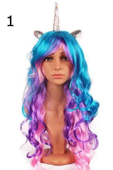 Rainbow Unicorn Wig Hair Birthday Party Supply Designs Rainbow