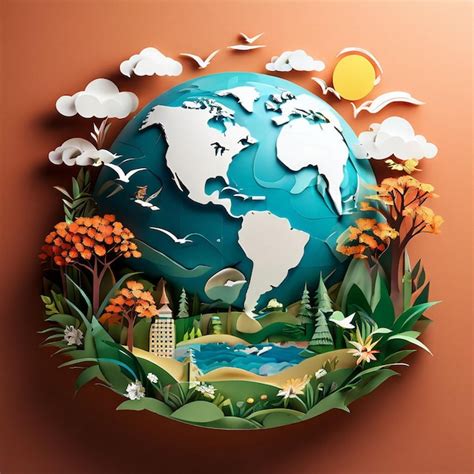 Premium Vector | Paper concept of planet earth