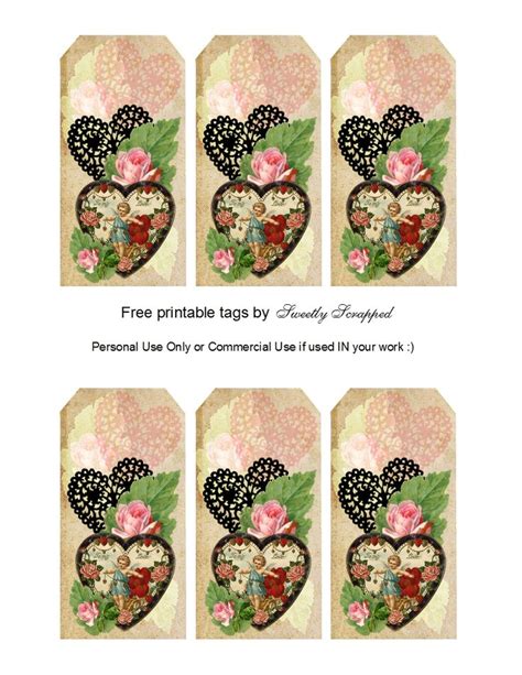 Free Printable Gift Tags Free Gift Tags Victorian Valentines Vintage