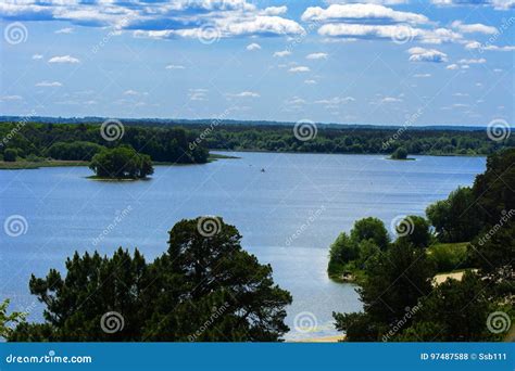 View Of The Teterev River From A Height In The City Park Stock Photo