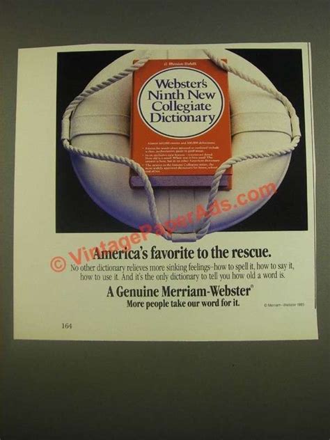 Merriam Webster Ninth New Collegiate Dictionary Ad Am