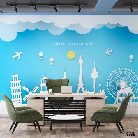 Paper Art Travel Background Travel Wallpaper Mural Prime Décor