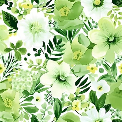 Premium Ai Image Watercolor Flowers Bouquet Seamless Pattern