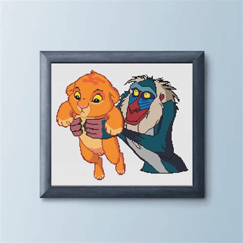 Lion King Cross Stitch Pattern Cartoon Cross Stitch Pattern Instant Download Pdf Pattern